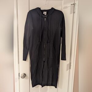 H&M Black Longline Hoodie Coat
